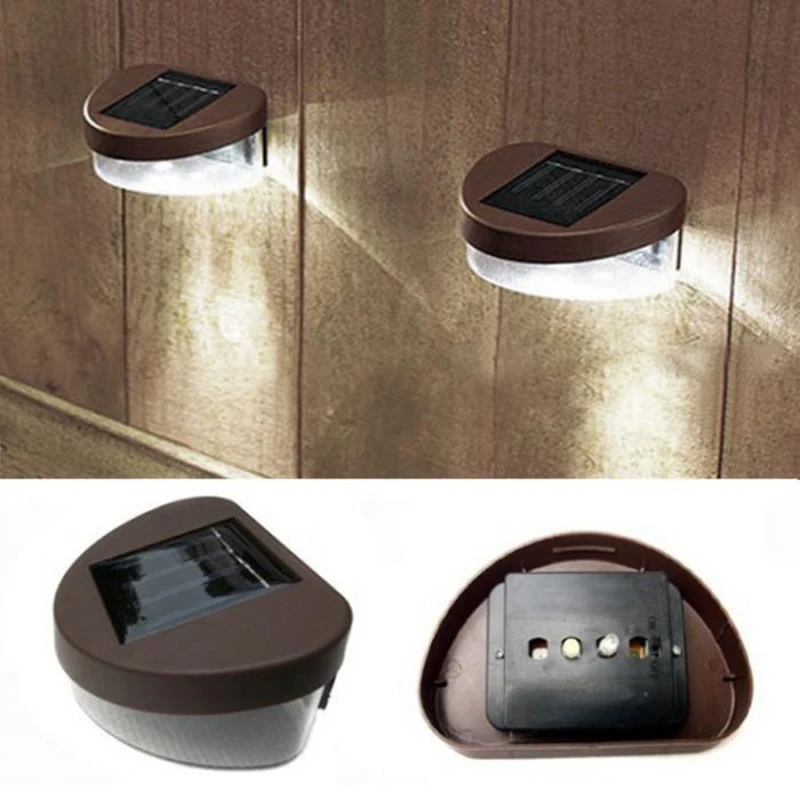 

1 pc Solar Sensor Light For Exterior Outdoor Fence Wall Garden Yard Decoration Bright 2 LED Rechargeable Sunlight Street Lamp