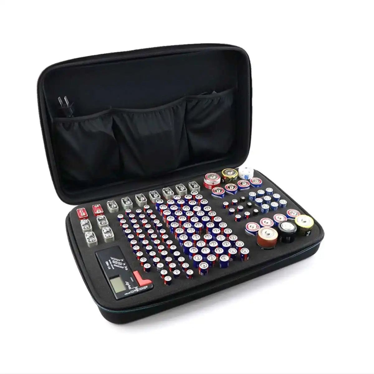 

AA AAA Battery Charger Organizer Storage Carrying Bag Case Travel With Zipper Battery Storage Box Holder Accessories Black
