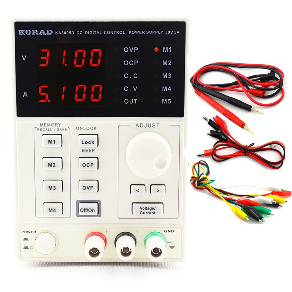 Ceny 220V KA3005D wysoka precyzja regulowany cyfrowy zasilacz DC 30 V 5A dla laboratorium badań naukowych 0.01V 0.001A