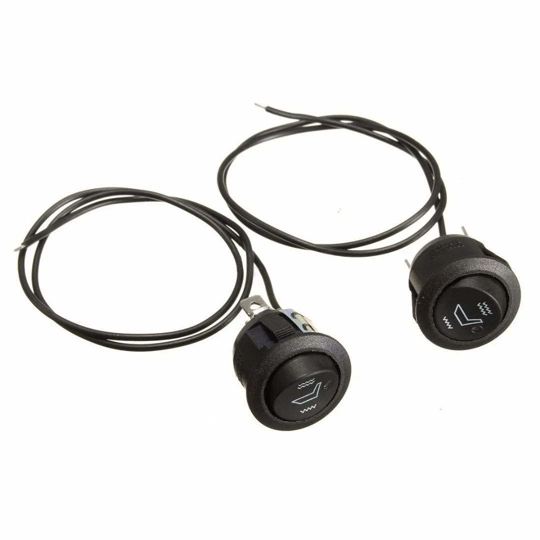 

2pcs 3 Pins Round Car Heated Seat Heater Rocker Switch High Low Control
