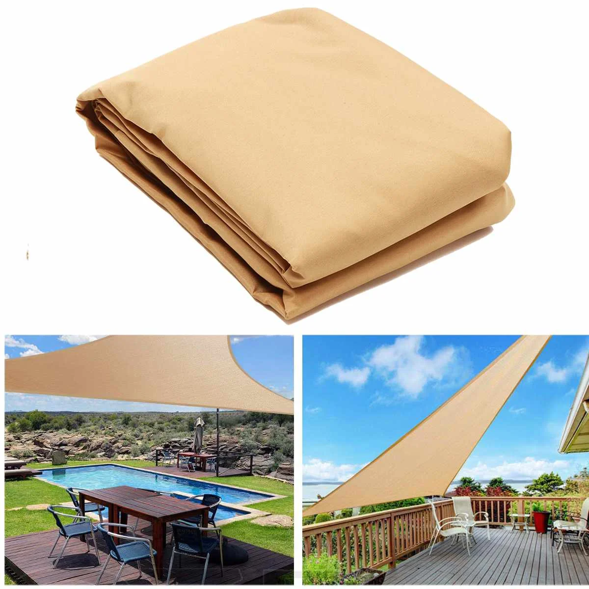 

90% UV Protection 300D Waterproof Oxford Cloth Outdoor Sun Shade Sail Canopy Sunscreen Sails Net Canopies Yard Garden Encrypted