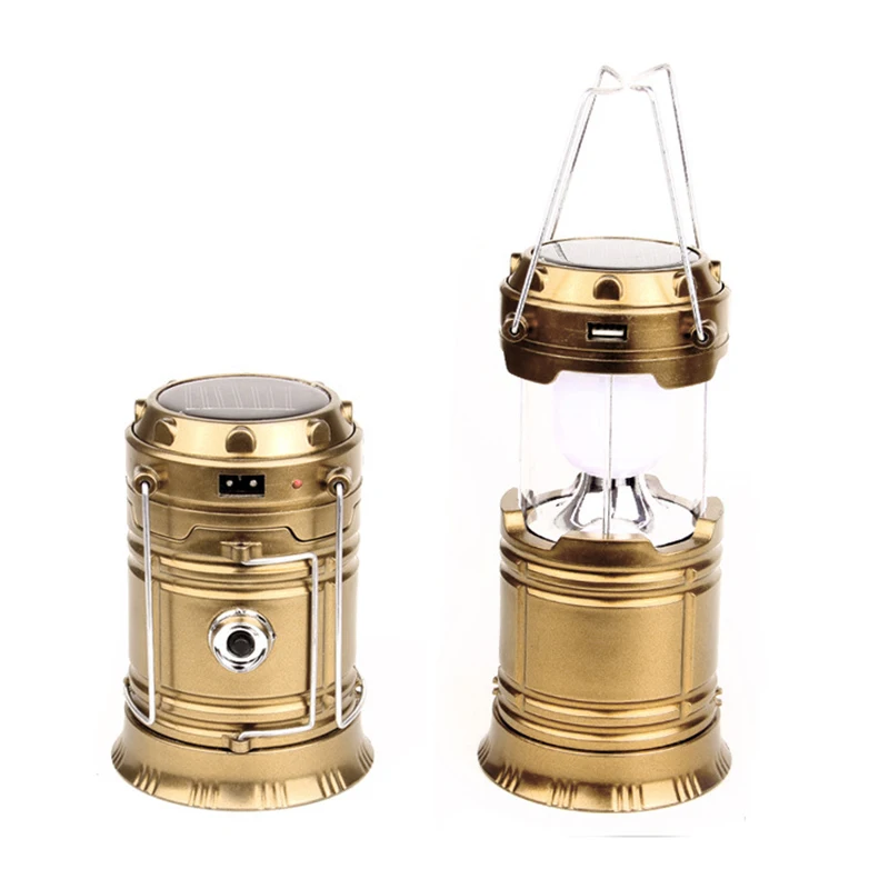

Solar Powered Portable Stage Light Flashlight Retractable Flame Effect Lantern Lamp Rechargeable Outdoor Camping Tent Light