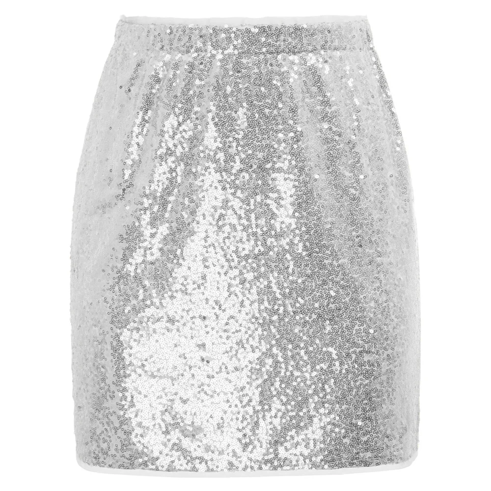 

GK Women's Stunning Shiny Sequined Elastic Waist Hips-wrapped Bodycon Skirt