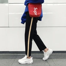 Spring New Men's Casual Pants M-2XL Stitching Personality Sports Pants Youth Travel Color Cotton Polyester Micro-spin Straight Spring New Men's Casual Pants M-2XL Stitching Personality Sports Pants Youth Travel Color Cotton Polyester Micro-spin Straight