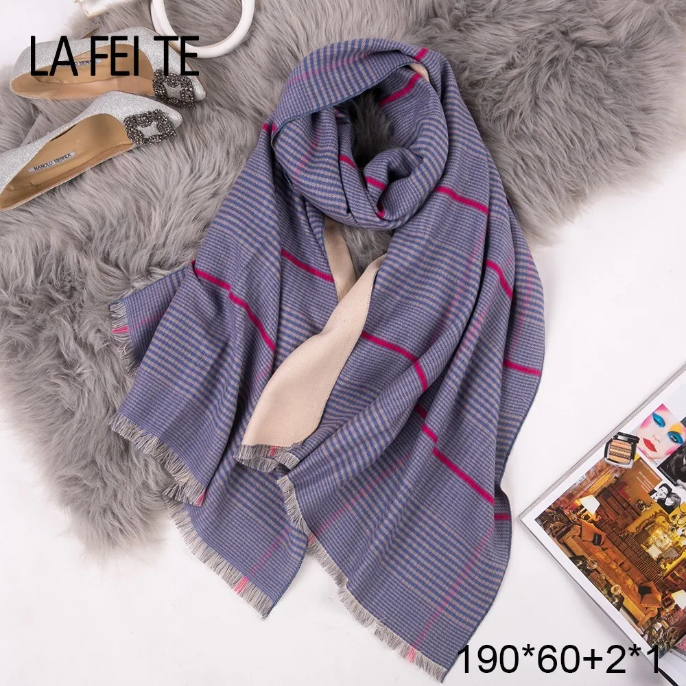  Winter Cashmere Scarf Women Neck Scarves Plaid Shawls Foulard Femme Poncho Blanket Stoles Bandana H