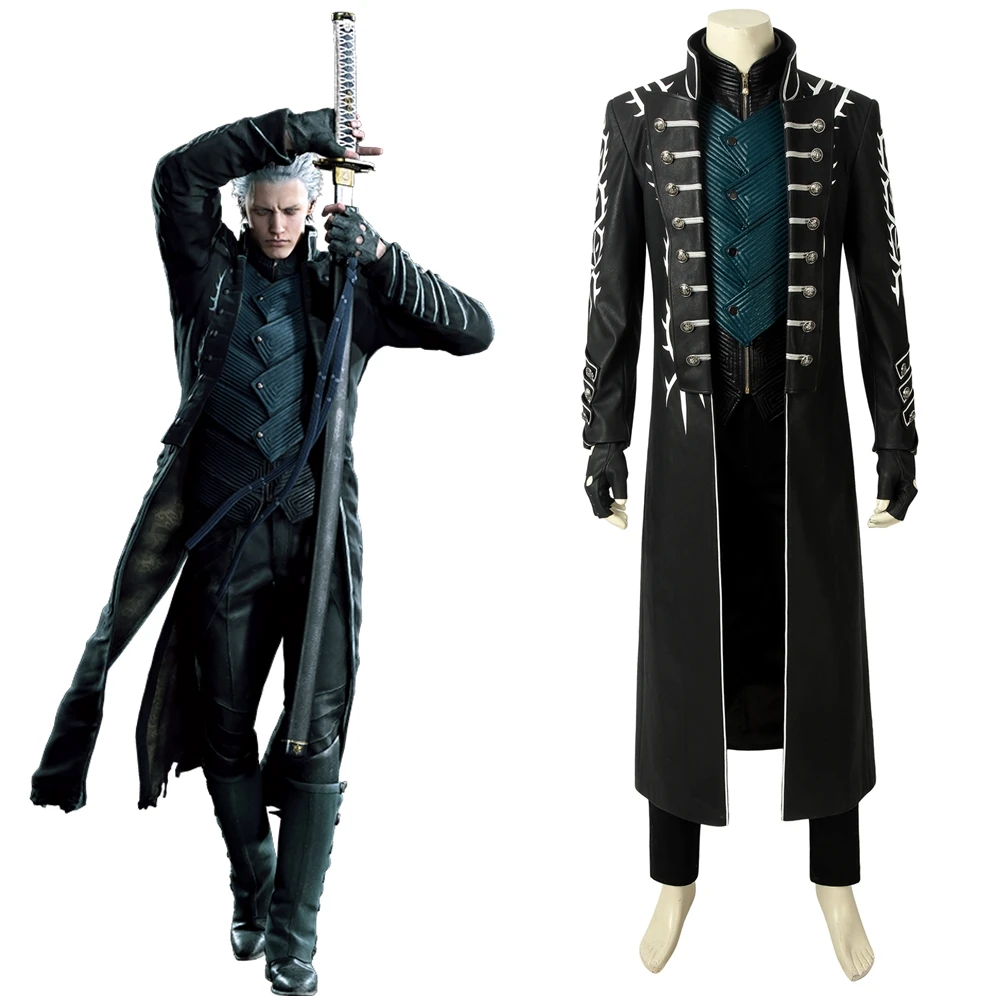 

Devil May Cry V DMC 5 Vergil Cosplay Costume Coat Outfit