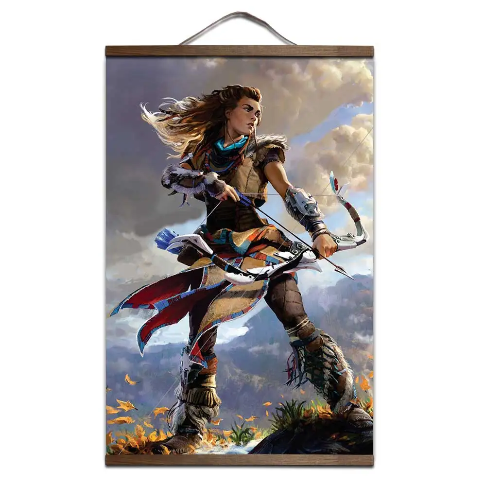 

Horizon Zero Dawn poster for HD poster interior decoration painting with solid wood hanging scroll