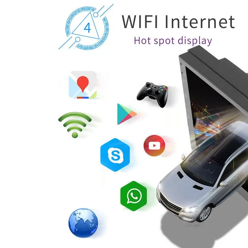 Android 7.1 System 16g Memory Touch Screen Button 2 DIN 7 Inch HD Bluetooth MP5 Player Dual Ingot GPS Navigation All In One