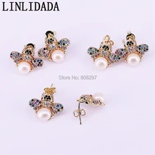 10 пар проложить циркония в форме насекомых жемчужные серьги-гвоздики Модные серьги для женщин Свадебная вечеринка подарок ювелирные изделия