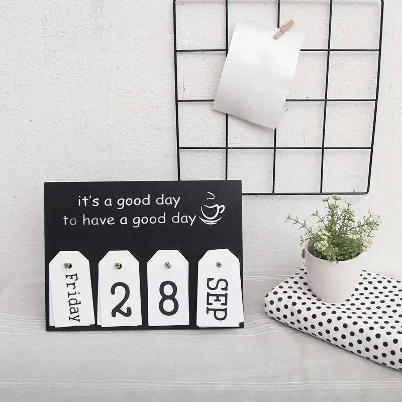 

Europe Vintage Calendar Living Room Decoration Ornaments Wooden Hanging Decoration Nordic Style