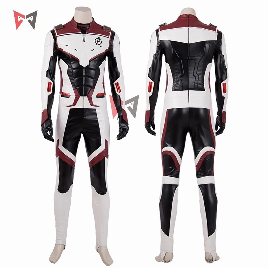 New 2019 Avengers Endgame Quantum Realm Cosplay Costume Team Uniform Iron Man leather jumpsuit Full Set Halloween Custom Made
