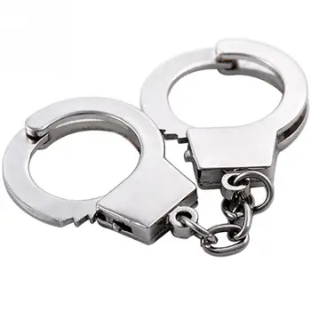 

Unique Mini Metal Keychain Keyring Silver Fashion Key Holder Handcuffs