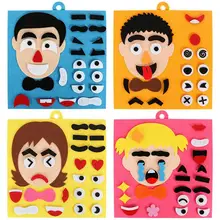 Развивающие игрушки-головоломки «сделай сам» для изменения эмоций, креативные милые обучающие игрушки для распознавания лица, Обучающие наборы для детей