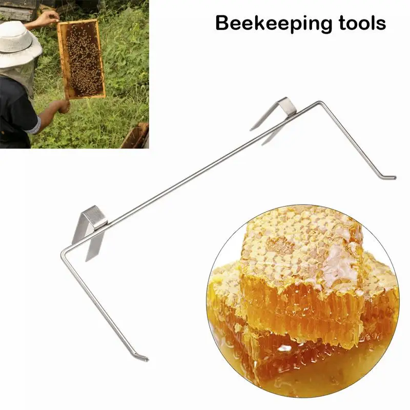 

Stainless Steel Beekeeping Frame Honey Keeper Nesting Spleen Shelf Top Welding About 40 Degrees Oblique Hook Bee Rack Tool