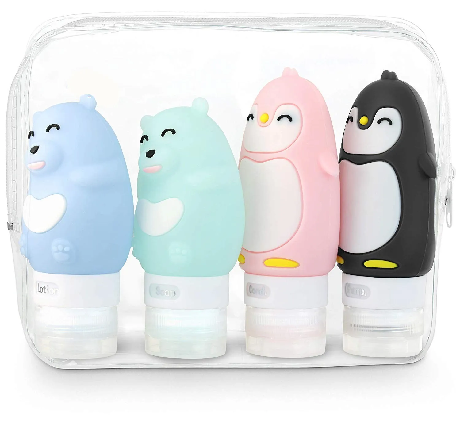 

10pcs Portable Silicon Travel Bottles Set Cosmetic Container Carry-on Cream Jars Cute Cartoon Make up Bottles Container Portable