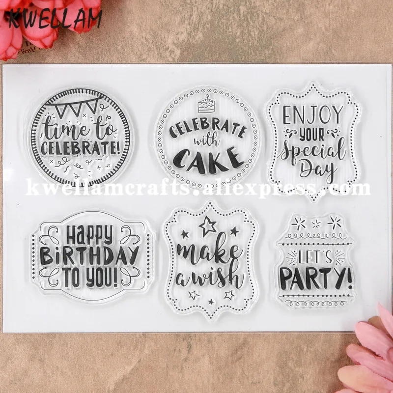 Make a wish отпраздновать вечерние двухдневные скрапбукинга DIY фото карты резиновый