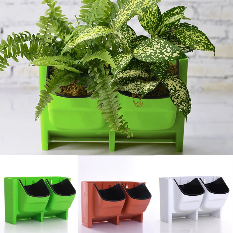 

Wall Mounted Hanging Flower Pot Indoor Outdoor Balcony Resin Combination Plant Pot Gardening Flower Planting Bag