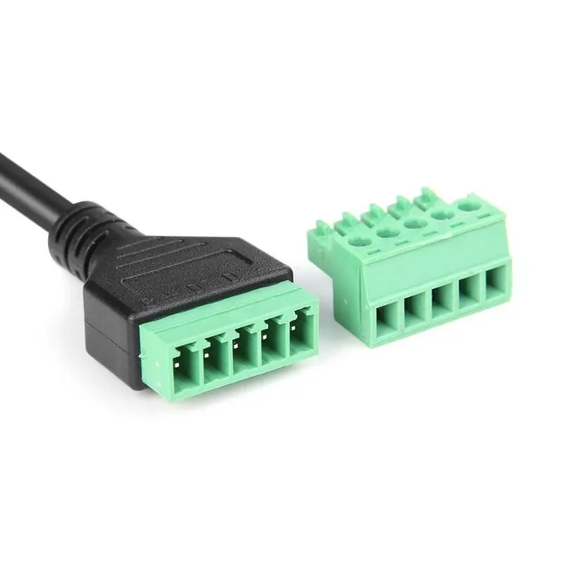 USB 3 1 тип c папа 5 Pin винтовой клеммный разъем ж/30 см экранированный кабель|Кабели| |