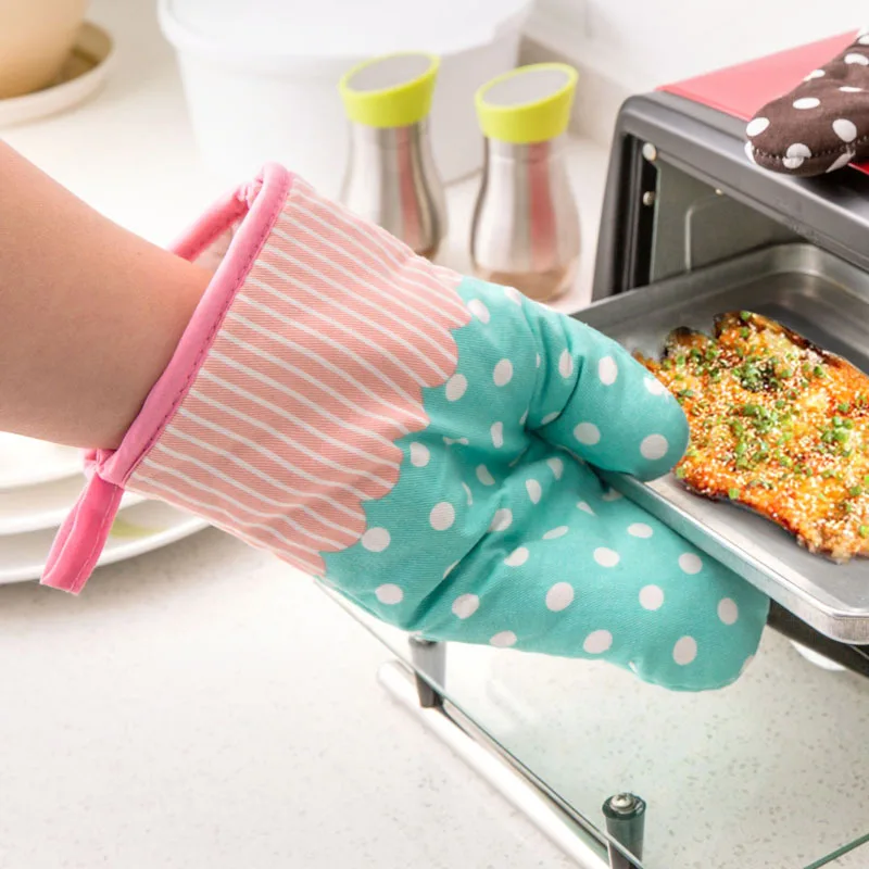 

Прихватки для духовки, 1 шт., милые кухонные принадлежности, хлопковые плотные перчатки для микроволновой печи, термоизоляционные перчатки