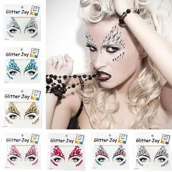 

Music Festival Face Resin Rhinestone Sticker Environmental Party Ball Crystal Eyebrow Sticker 7 Types