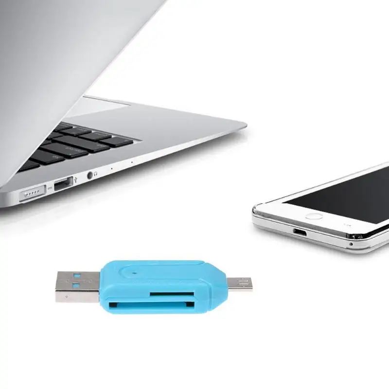 2-в-1 USB OTG картридер Micro USB OTG TF/SD Card Reader компьютер телефон удлинитель-переходник Flash Drive адаптер для смартфона