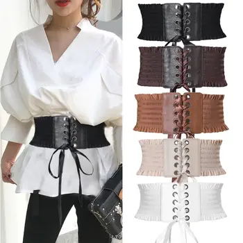 

Hirigin Sexy Bandage Fashion Belts For Women Harajuku Slim Wasitband Big Designer Women Belt Wide Elastic Waistbelts