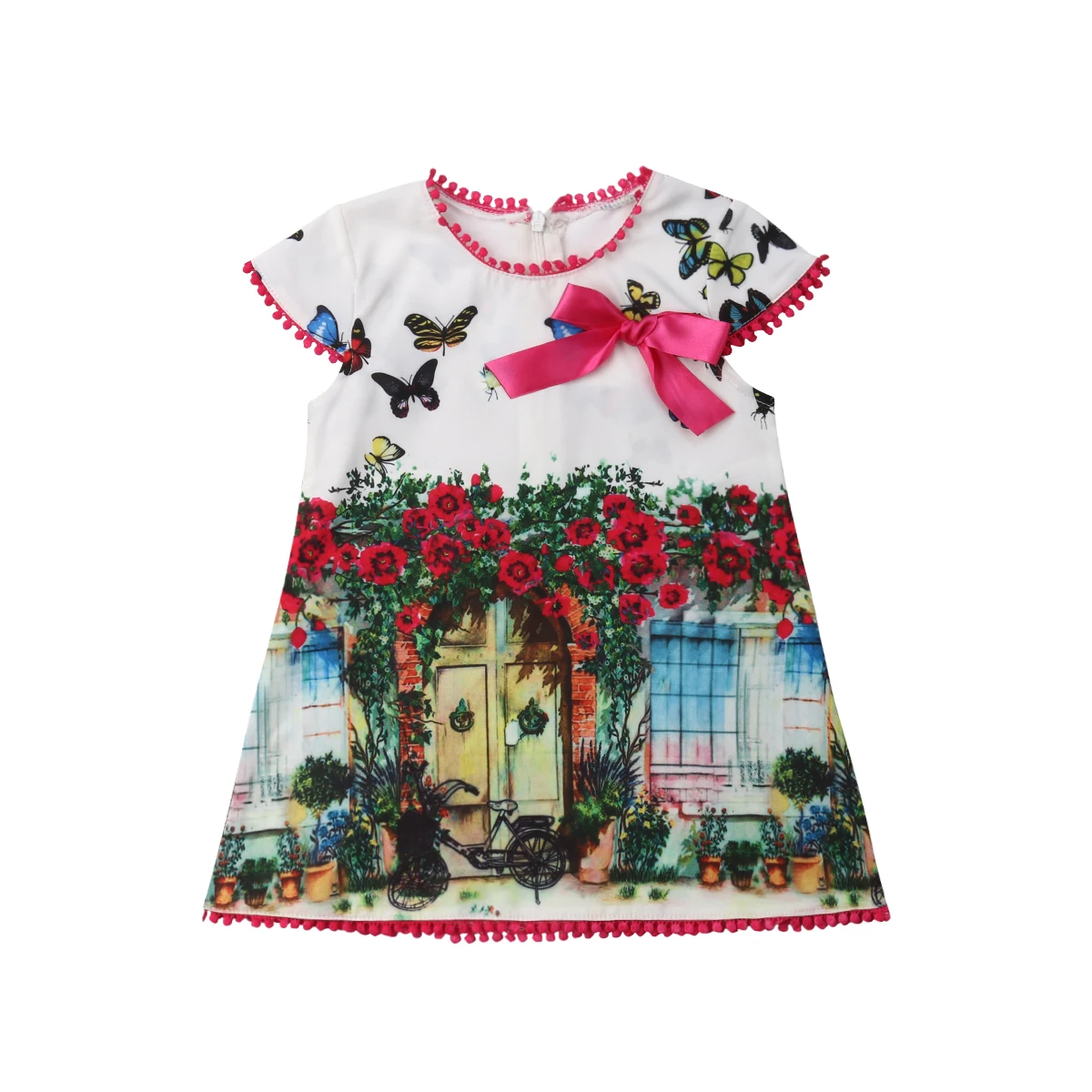

1-6Y Toddler Kids Girl Oil Painting Butterfly Summer A-line Dress Sundress Clothes