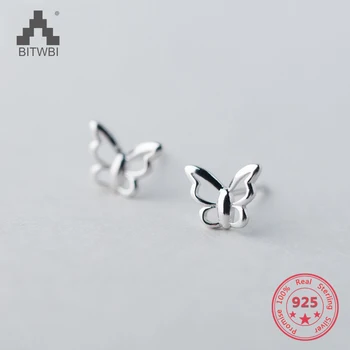 

Factory Price 100% 925 Sterling Silver Fashion Concise Hollow Butterfly Stud Earring Fine Jewelry for Female