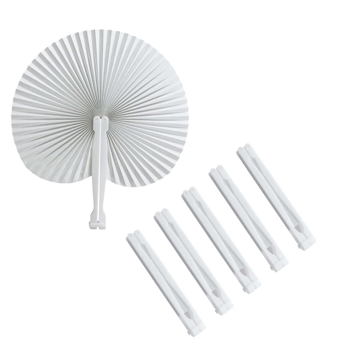 36Pcs Folding Fan Handheld Fans Paper Folded Fan Circular Paper Fan For