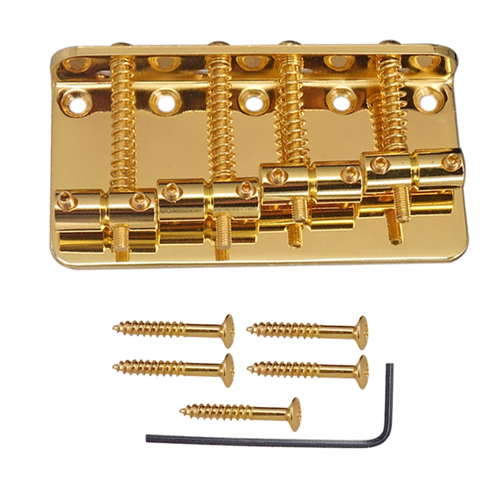 Buy Zinc Alloy 4 String Bass Bridge with Wrench Screws