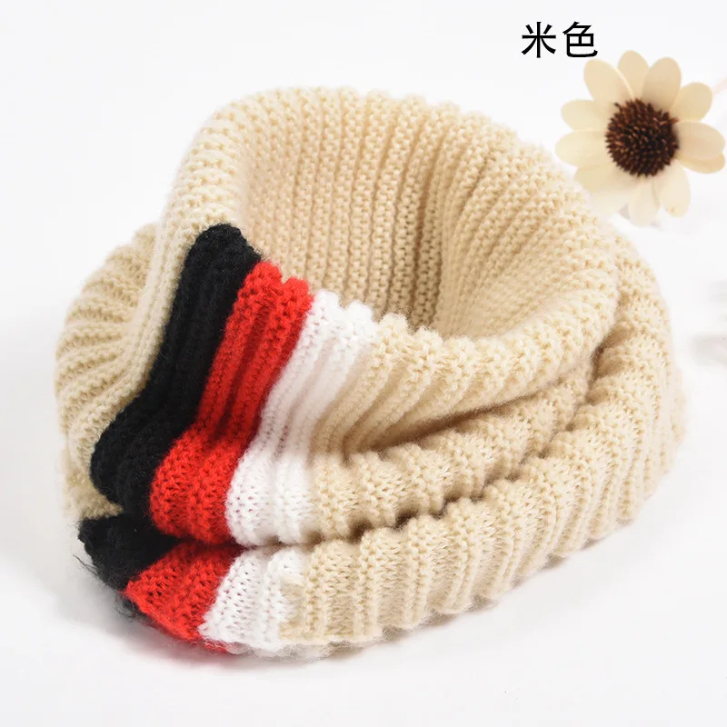 

Fashion Children Thickened Cotton Neck Scarf Unisex Boys And Girls Keep Warm Scarf Collar Patchwork Ring Scarves
