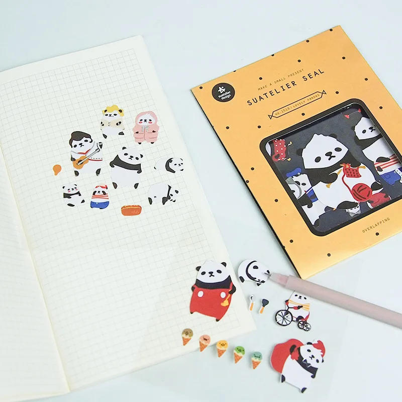3 листа милые животные наклейки бумажные клеящиеся Kawaii канцелярские для детей DIY