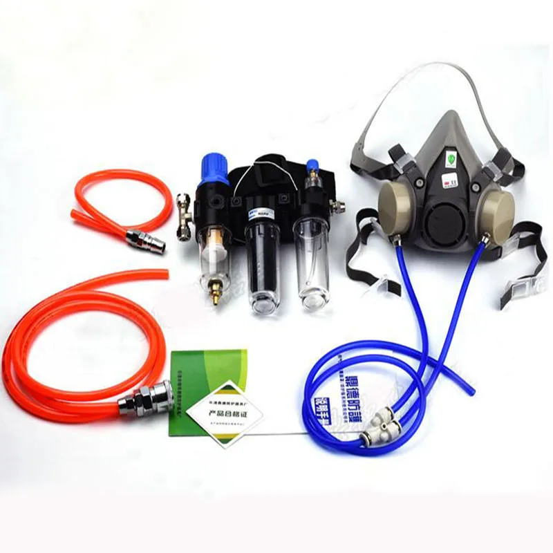 

3 in 1 Function Supplied Air Fed Respirator System 6200 Half Face Respirator Gas Mask air Filter oil-water separator