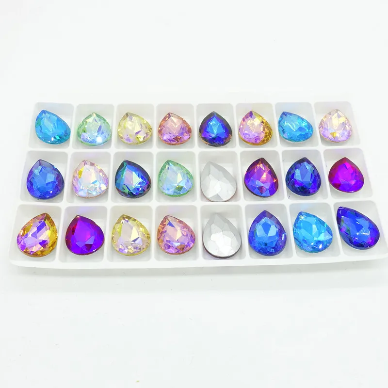 Mixed Color AB XILION ELEMENTS Crystal glass Teardrop loose Beads DIY 12mm14mm16mm18mm