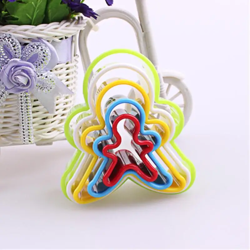 5pcs/set Cookies Cutter Frame Fondant Biscuit Cake Mould DIY Star Chirstmas Tree Round Heart Flower Mold Cookie Maker