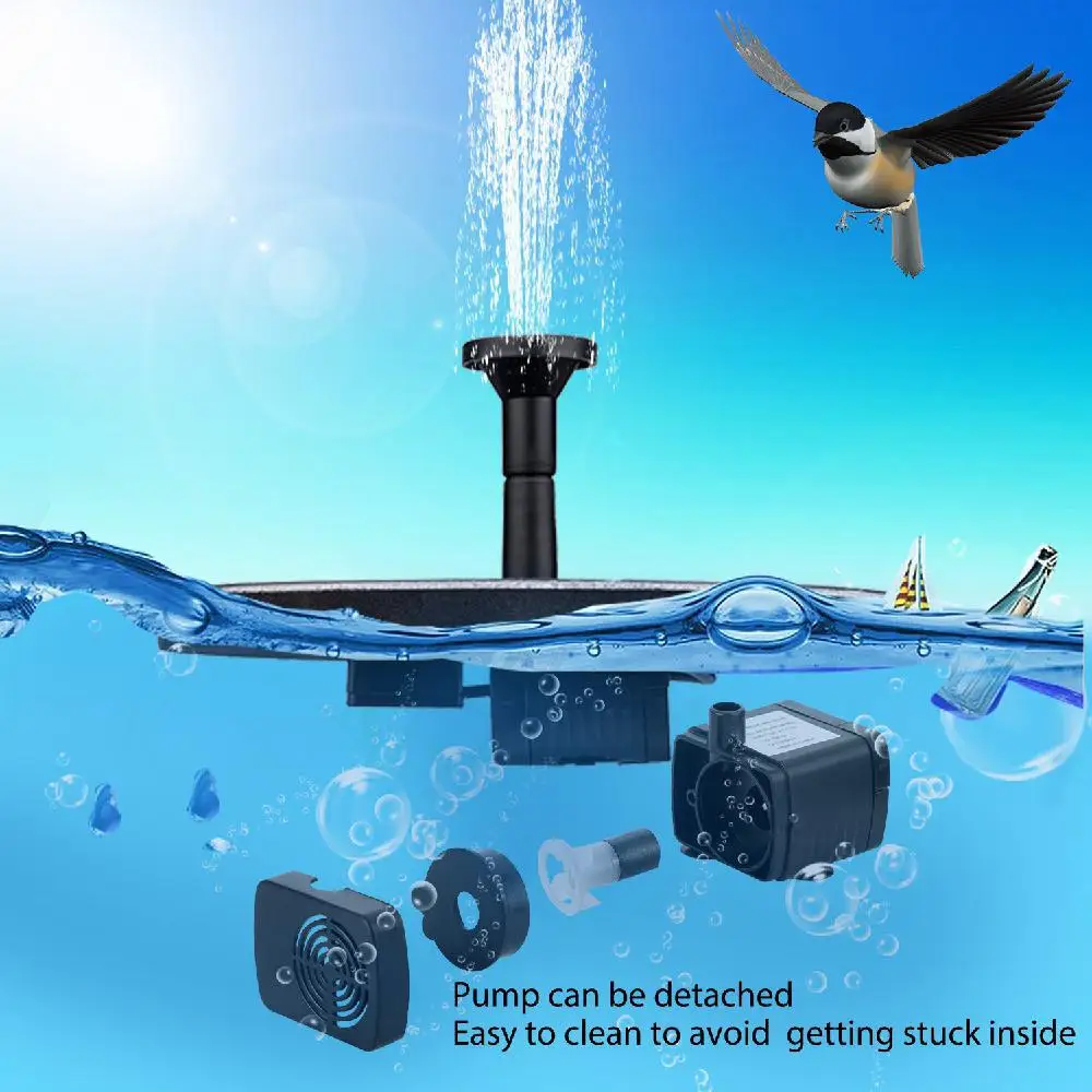 2.4W Mini Solar Fountain Solar Water Fountain Garden Pool Pond Outdoor Solar Panel Fountain Floating Fountain Garden Decoration