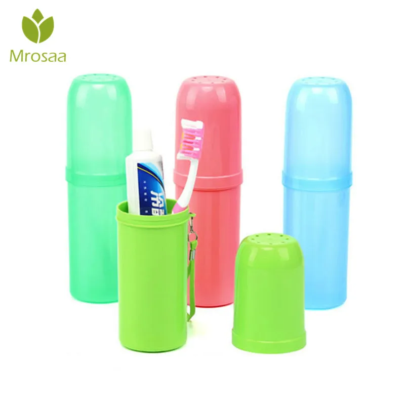 

1Pcs Mrosaa Travel Portable Toothbrush Storage Box Holder Candy Color Toothpaste Container Organizer Case Box Wash Gargle Cup