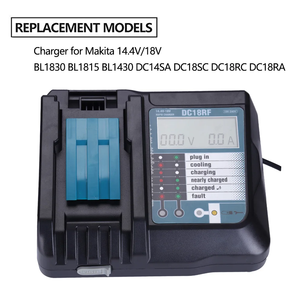 FFYY-14.4V 18V Li-Ion Battery Charger Voltage Current Lcd Digital Display For Makita Dc18Rf Bl1830 Bl1815 Bl1430 Dc14Sa Dc18Sc FFYY-14.4V 18V Li-Ion Battery Charger Voltage Current Lcd Digital Display For Makita Dc18Rf Bl1830 Bl1815 Bl1430 Dc14Sa Dc18Sc