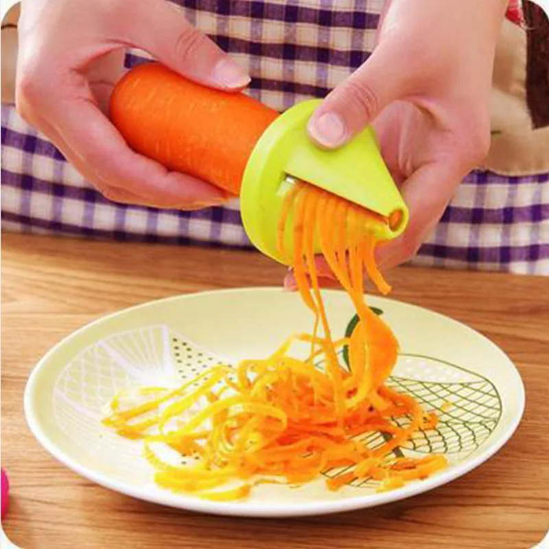 Приготовление салата морковка инструменты кухонные гаджеты нержавеющая сталь портативный спиральный слайсер Овощной Shred устройство Воронка модель