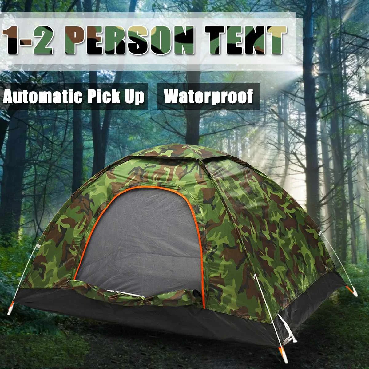 2 شخص في الهواء الطلق للماء ويندبروف التخييم خيمة التقاط تلقائي يصل سريعة متعددة الوظائف المأوى في الهواء الطلق المشي الخيام