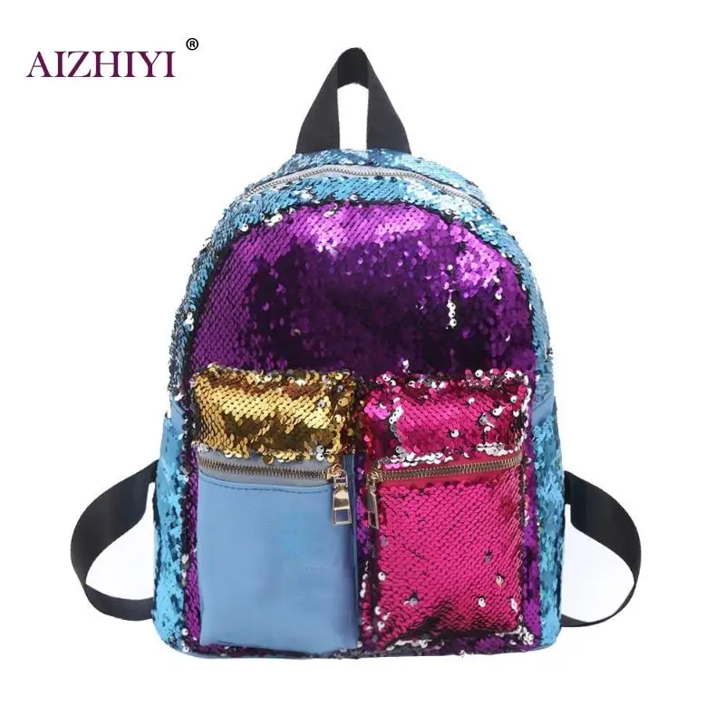 

Shining Women Sequins Backpacks Teenage Girls Travel Large Capacity Bags Portable Party Mini School Bags Shoulder Bag for Lady