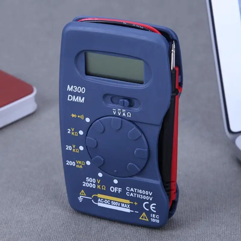 M300 Portable Ultra-thin Digital Multimeter Mini Pocket Integrated Multimeter AC/DC Ammeter Voltmeter Ohmmeter 1999 Counts Tool
