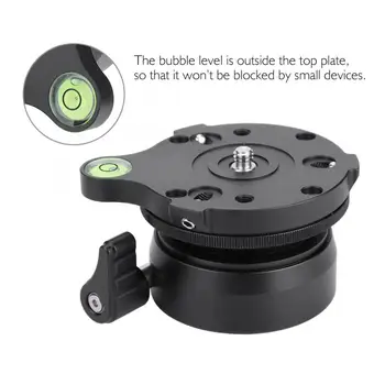 

DY-60N Tripod Head Leveling Base Leveler Adjusting Plate w/ Bubble Level for DSLR Camera balance Hot Sale