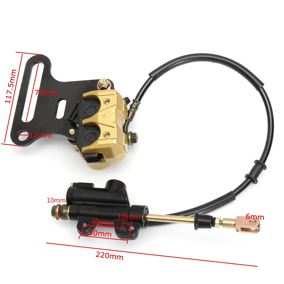 1 Sistema de pinza de freno de disco trasero hidráulico 110 125cc 140cc PIT PRO Dirt Bike 12mm accesorios de frenos de motocicleta