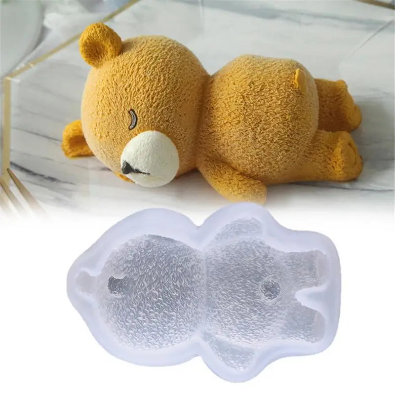 

Dessert Fondant Silicone Cake Molds Sleeping Bear Chocolate Clay Mould Baking Cake Decoration Tools