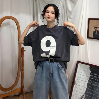 

2019 New Pattern Sanding Round Neck Printing Short Sleeve Woman T Shirt