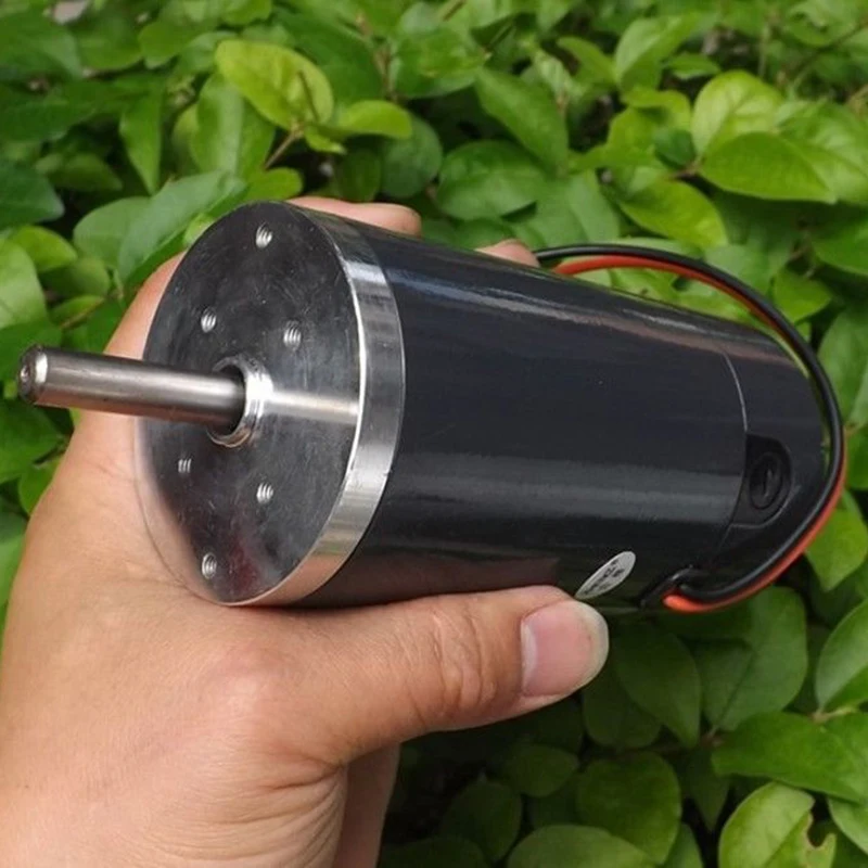 online 1 pcs DC 12 v Escova De Carbono Do Motor Reversível 2500 rpm 60 w High Power Ball Bearing Alta Velocidade Permanente motor da CC Do ímã