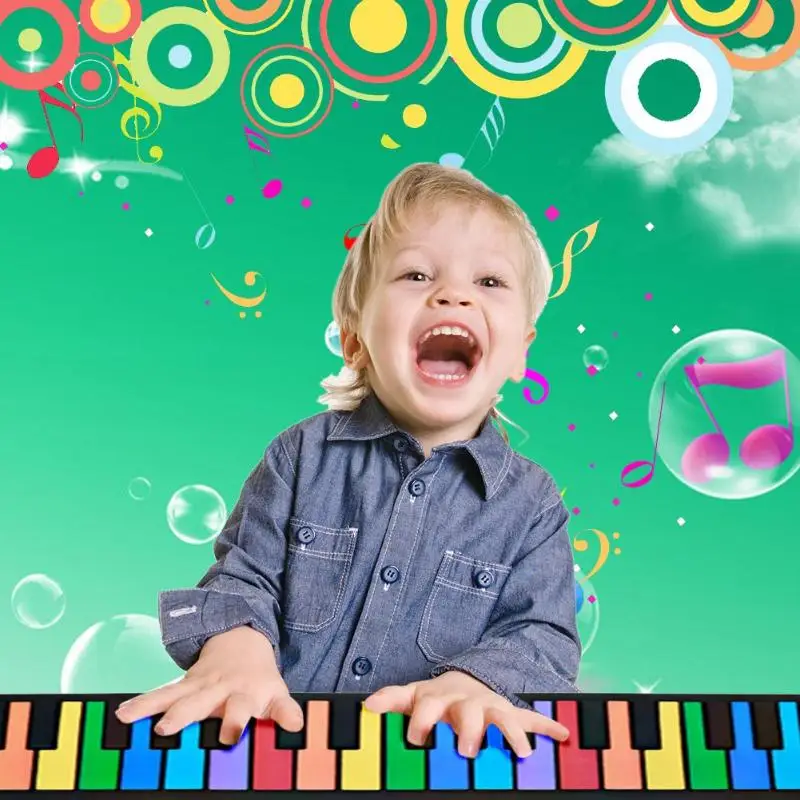

49 Keys Hand Roll Keyboard Portable Soft Silicone Foldable Roll Up Piano Baby Early Learning Educational Toys Kids Musical Gifts