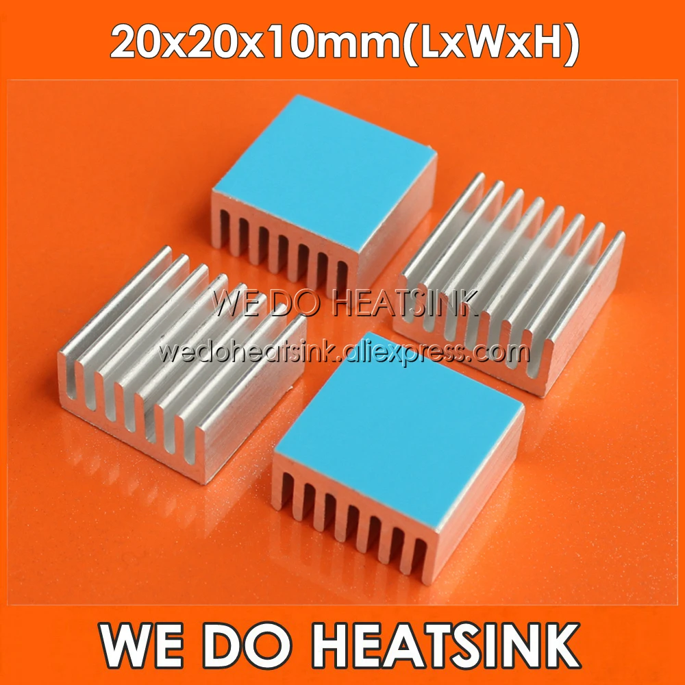 

8pcs 20*20*10mm 1W 3W 5W LED Power Heat Sink AluminumWith Thermal Double Sided Adhesive Pad