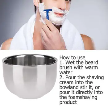 

Double Layer Stainless Steel Men Shaving Bowl Soap Mug Bowl Barber Tea Cup Hairdressing Supplies Barber Accessories